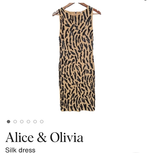 alice + olivia black sequined tiger print stretch dress - Picture 2 of 11